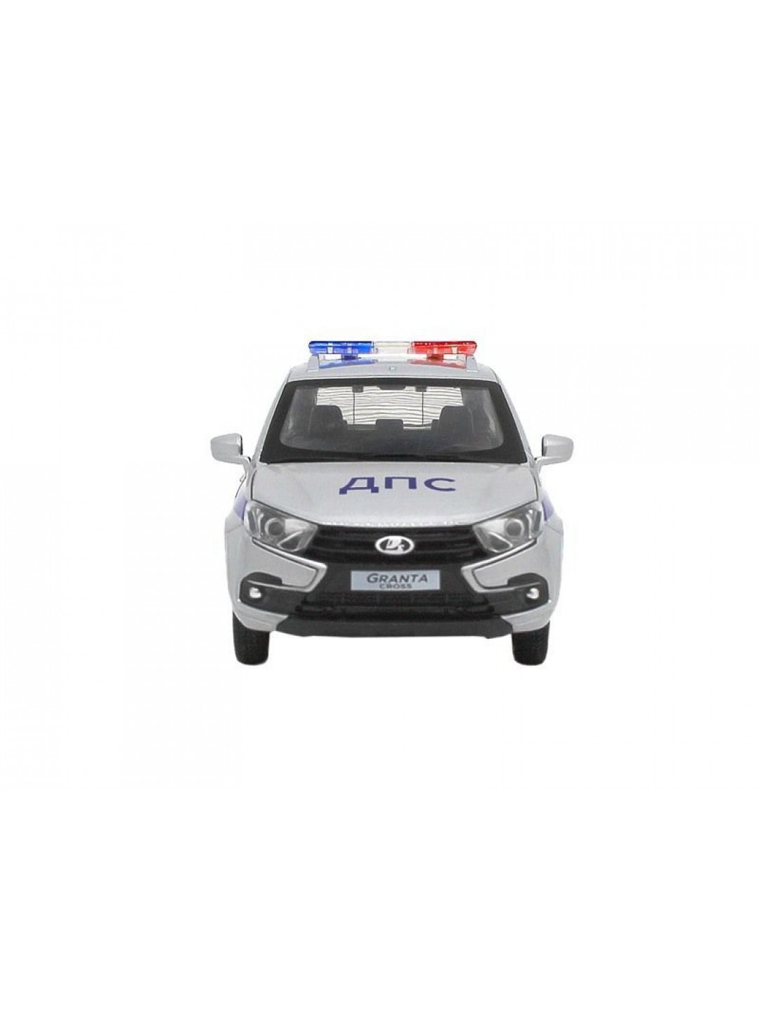 Машина "АВТОПАНОРАМА" LADA GRANTA CROSS "Полиция", серебро, 1/24, свет, звук, в/к 24,5*12,5*10,5 см