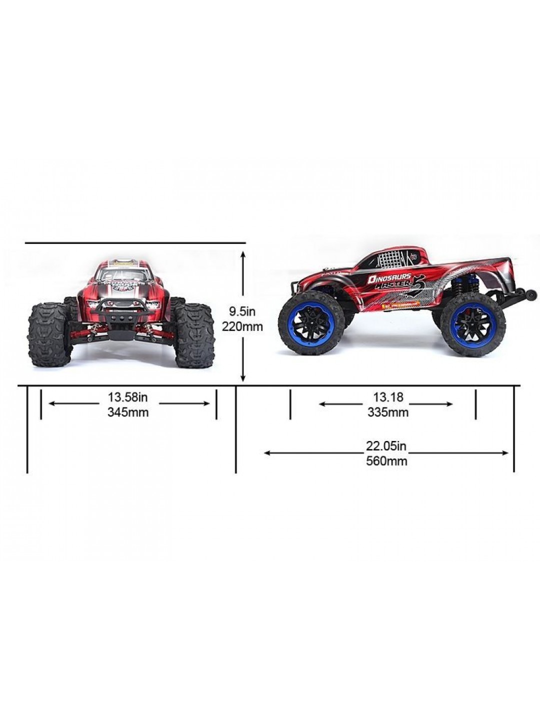 Радиоуправляемый монстр Remo Hobby Dinosaurs Master Brushless (синий) 4WD 2.4G 1/8 RTR