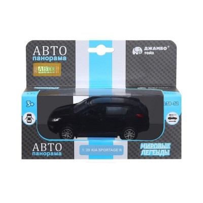 Машина "АВТОПАНОРАМА" KIA SPORTAGE R, черный, 1/39, инерция, в/к 17,5*12,5*6,5 см