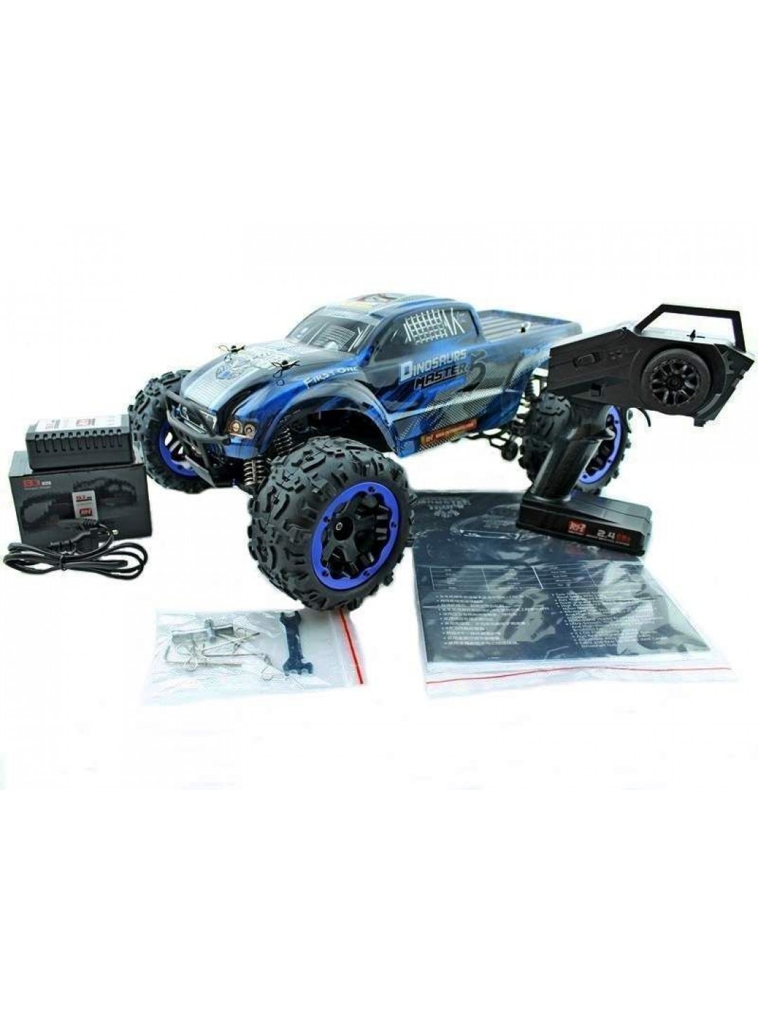 Радиоуправляемый монстр Remo Hobby Dinosaurs Master TWINS MOTOR (синий) 4WD 2.4G 1/8 RTR