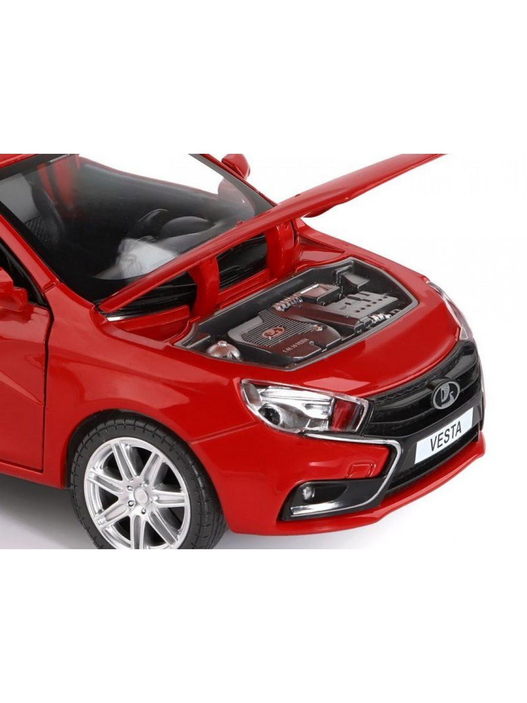 Машина "АВТОПАНОРАМА" LADA VESTA седан, 1/24,  красный, свет. звук. эффекты, в/к 24,5*12,5*10,5 см