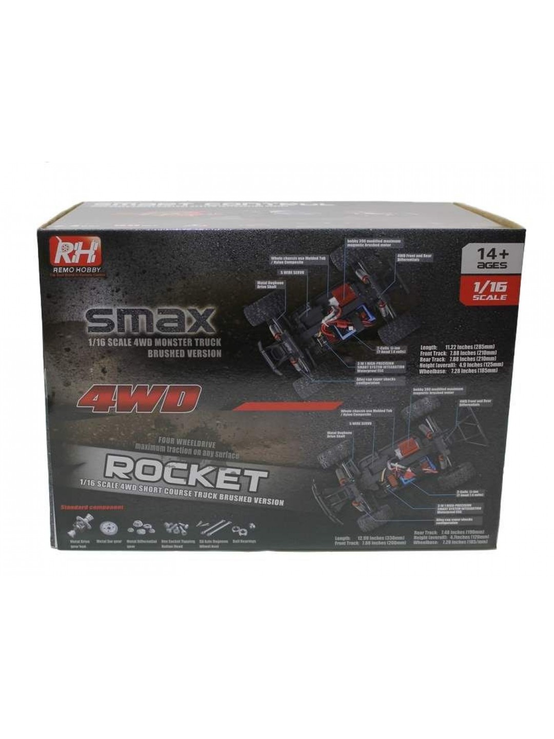 Радиоуправляемый шорт-корс Remo Hobby Rocket UPGRADE (красный) 4WD 2.4G 1/16 RTR