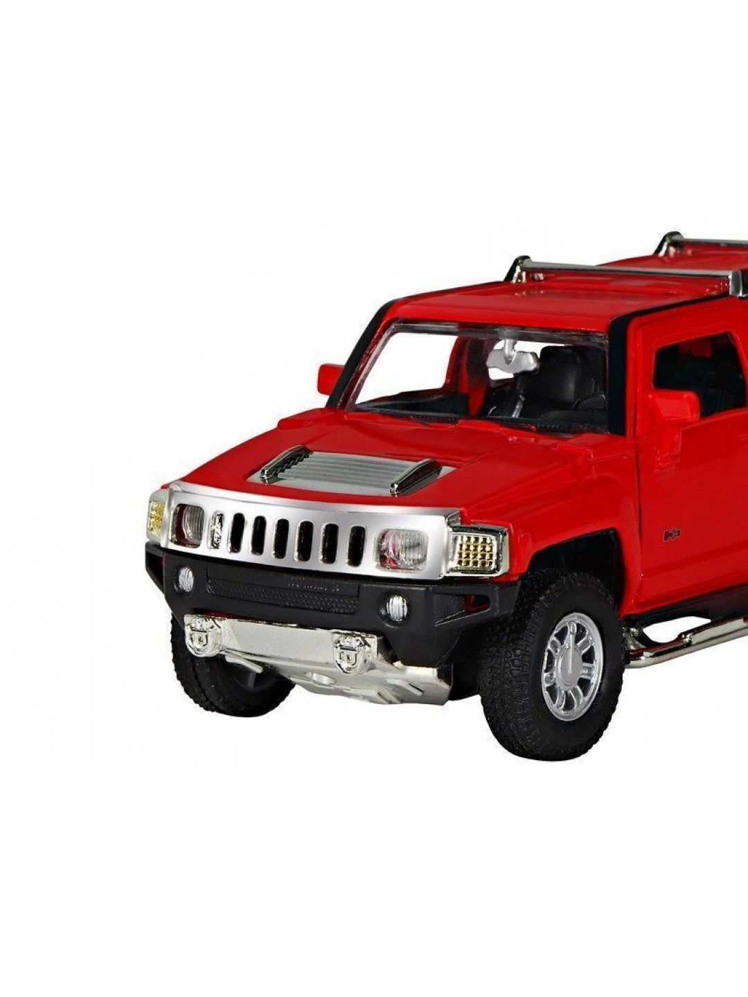 Машина "АВТОПАНОРАМА" Hummer H3, красный, 1/32, свет, звук, инерция, в/к 17,5*13,5*9 см
