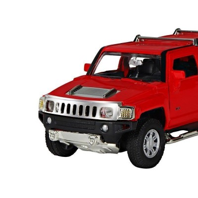 Машина "АВТОПАНОРАМА" Hummer H3, красный, 1/32, свет, звук, инерция, в/к 17,5*13,5*9 см