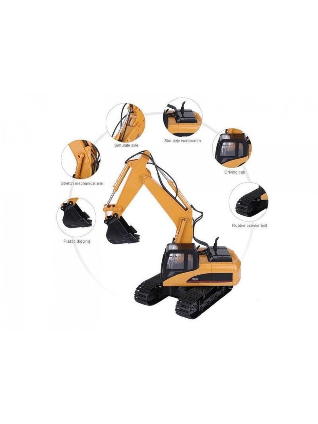 Радиоуправляемый экскаватор HUI NA TOYS 2.4G 15CH 1/16 RTR