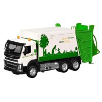 Машина "АВТОПАНОРАМА" Volvo мусоровоз, белый, 1/50, свет, звук, в/к 28*14*10 см