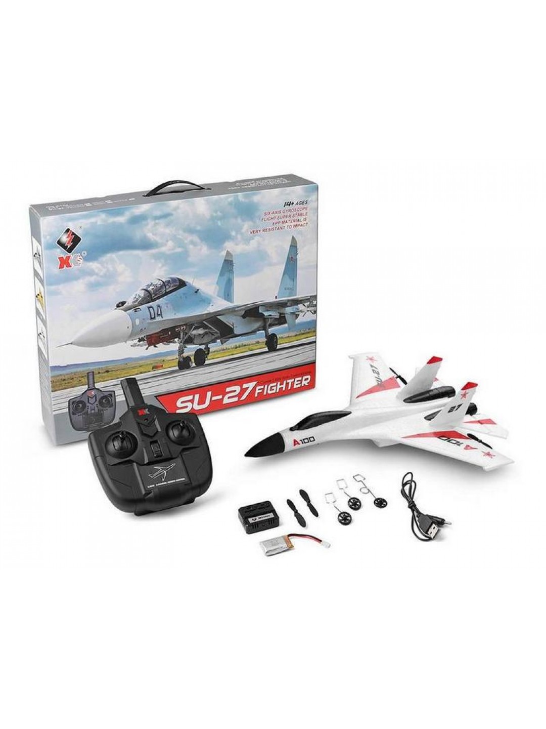 Р/У самолет XK Innovation SU27 340мм EPP 2.4G 3-ch LiPo RTF (белый)