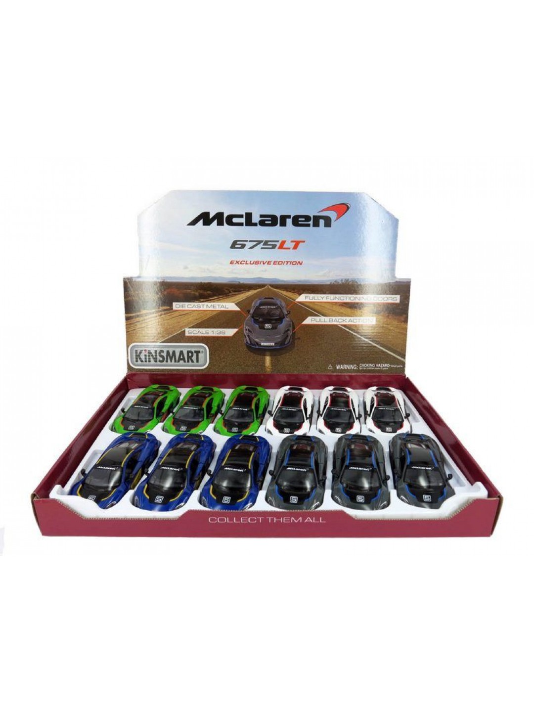 Машина Kinsmart 1:36 McLaren 675LT, инерция (1/12шт.) б/к