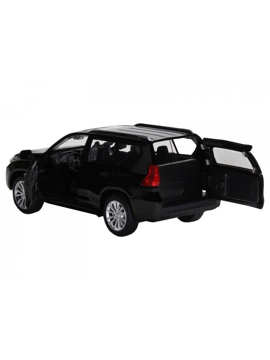 Машина "АВТОПАНОРАМА" Land Cruiser Prado, черный, 1/32, свет, звук, инерция, в/к 17,5*13,5*9 см