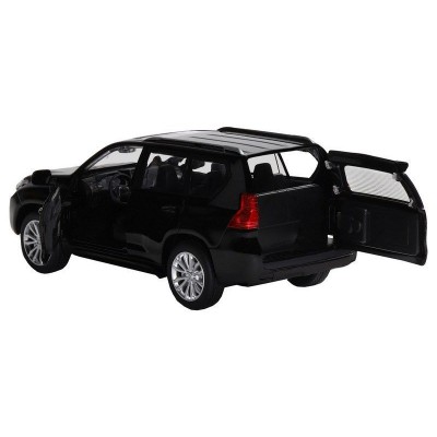 Машина "АВТОПАНОРАМА" Land Cruiser Prado, черный, 1/32, свет, звук, инерция, в/к 17,5*13,5*9 см