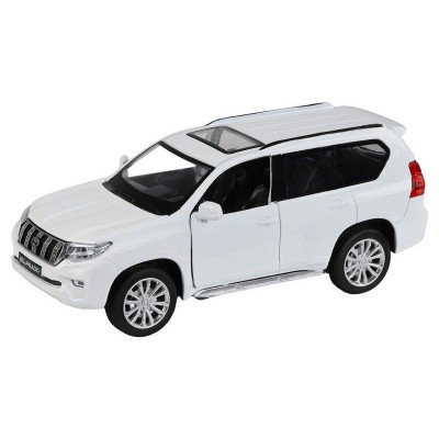 Машина "АВТОПАНОРАМА" Land Cruiser Prado, белый, 1/32, свет, звук, инерция, в/к 17,5*13,5*9 см