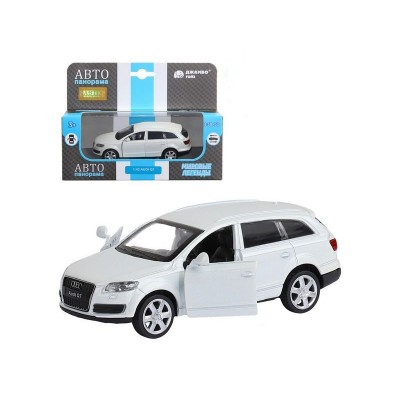 Машина "АВТОПАНОРАМА" Audi Q7, белый, 1/43, инерция, в/к 17,5*12,5*6,5 см