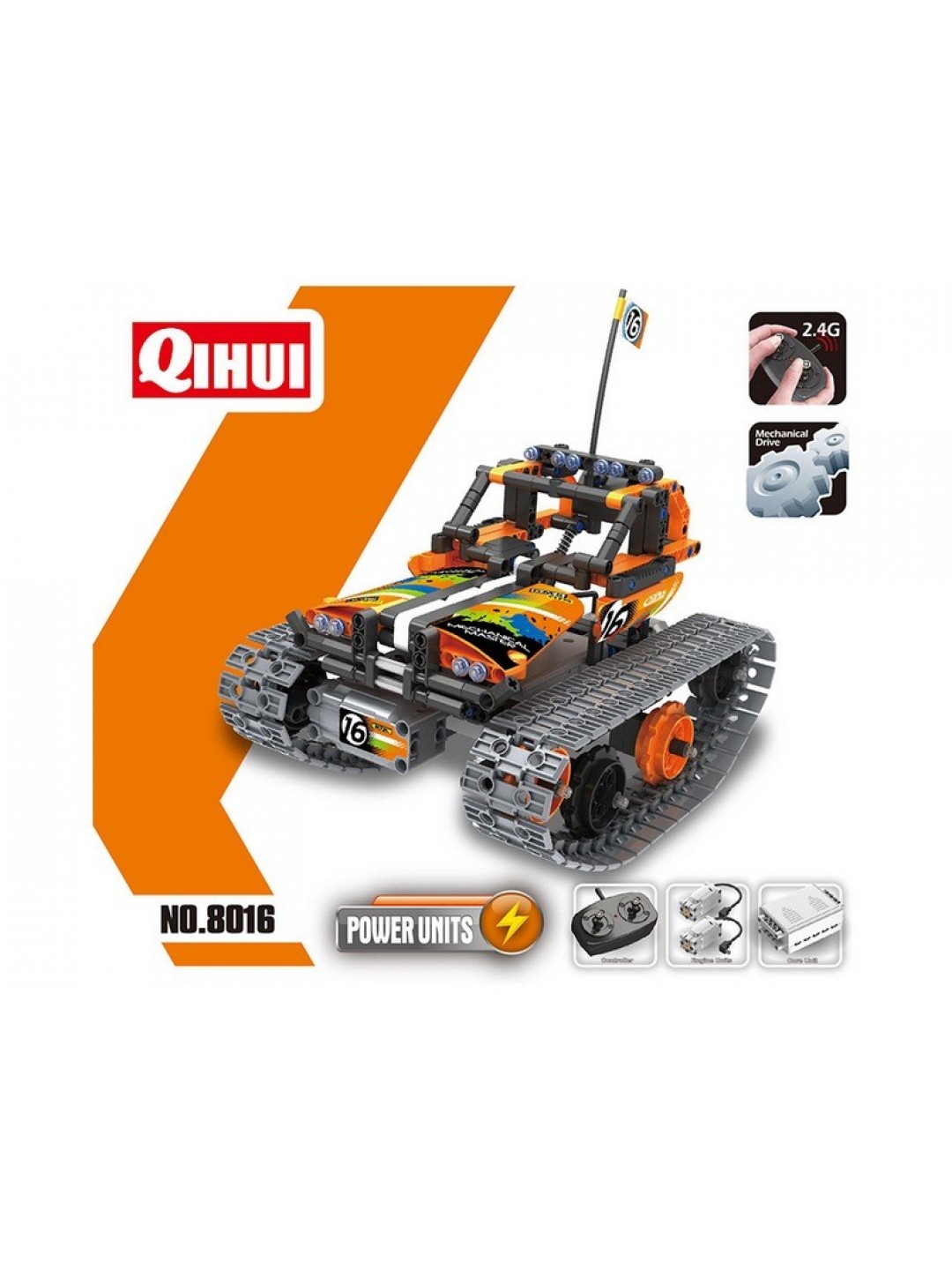 Р/У конструктор Qihui Mechanical Master Скоростной вездеход (392 детали), оранжевый