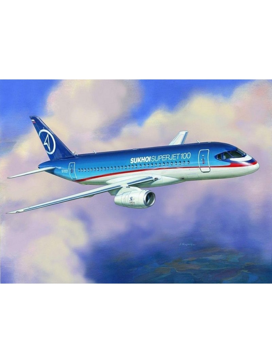 Сборная модель ZVEZDA Региональный пассажирский авиалайнер Superjet 100, подарочный набор, 1/144