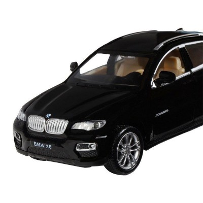 Машина "АВТОПАНОРАМА" BMW X6, черный, 1/32, свет, звук, инерция, в/к 17,5*13,5*9 см