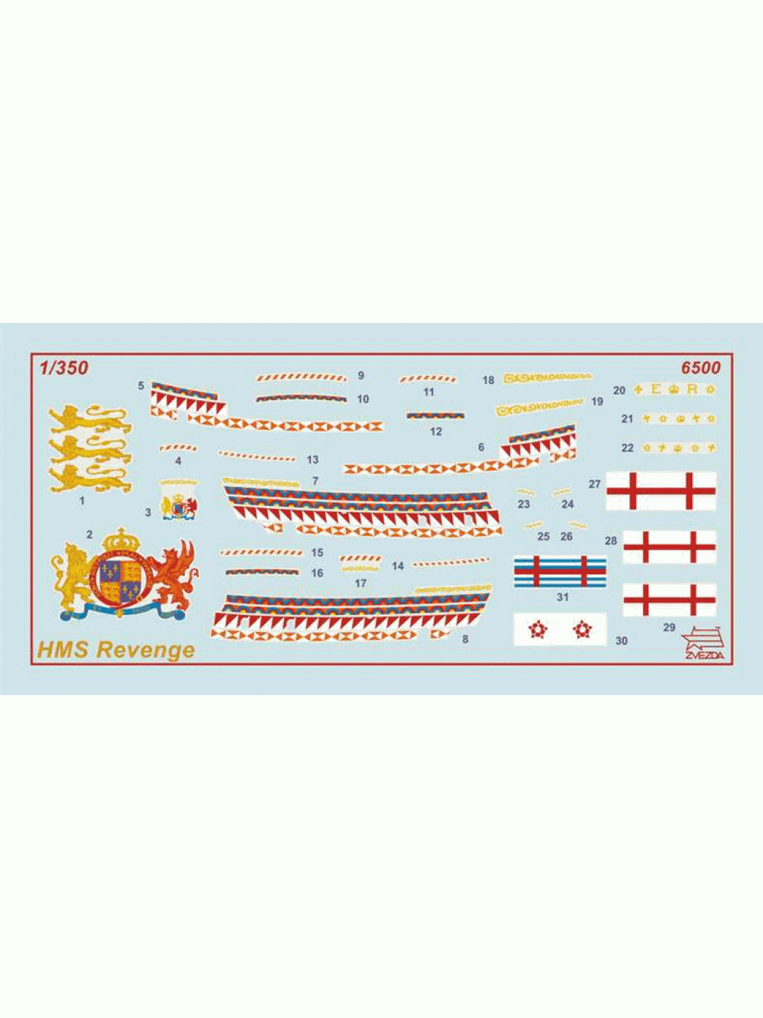 Сборная модель ZVEZDA Флагманский корабль Френсиса Дрейка "Ревендж", 1/350