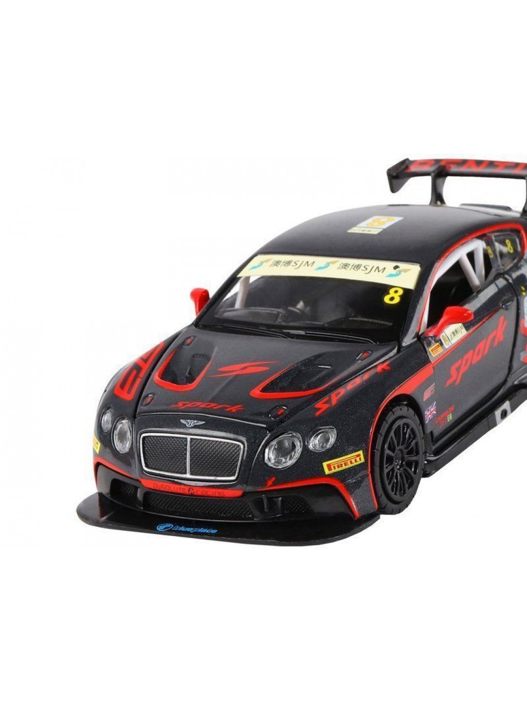 Машина "АВТОПАНОРАМА" Bentley Continental GT3, черный, 1/32, в/к 17,5*13,5*9 см