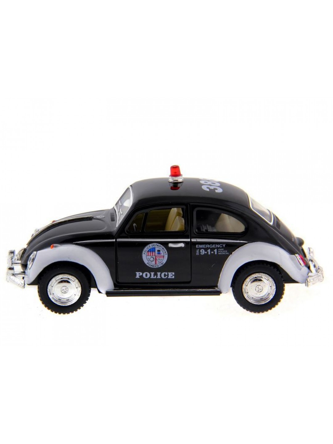 Машина Kinsmart  Volkswagen Classical Beetle (Police) инерция (1/12шт.) 1:32 б/к