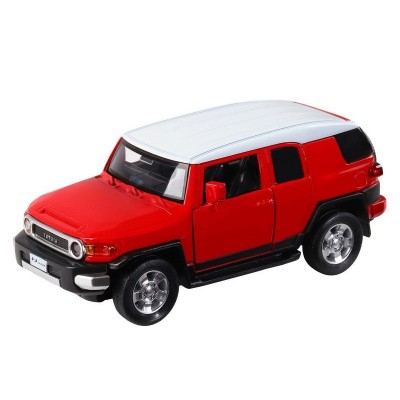 Машина "АВТОПАНОРАМА" Toyota FJ Cruiser, красный, 1/32, свет, звук, инерция, в/к 17,5*13,5*9 см