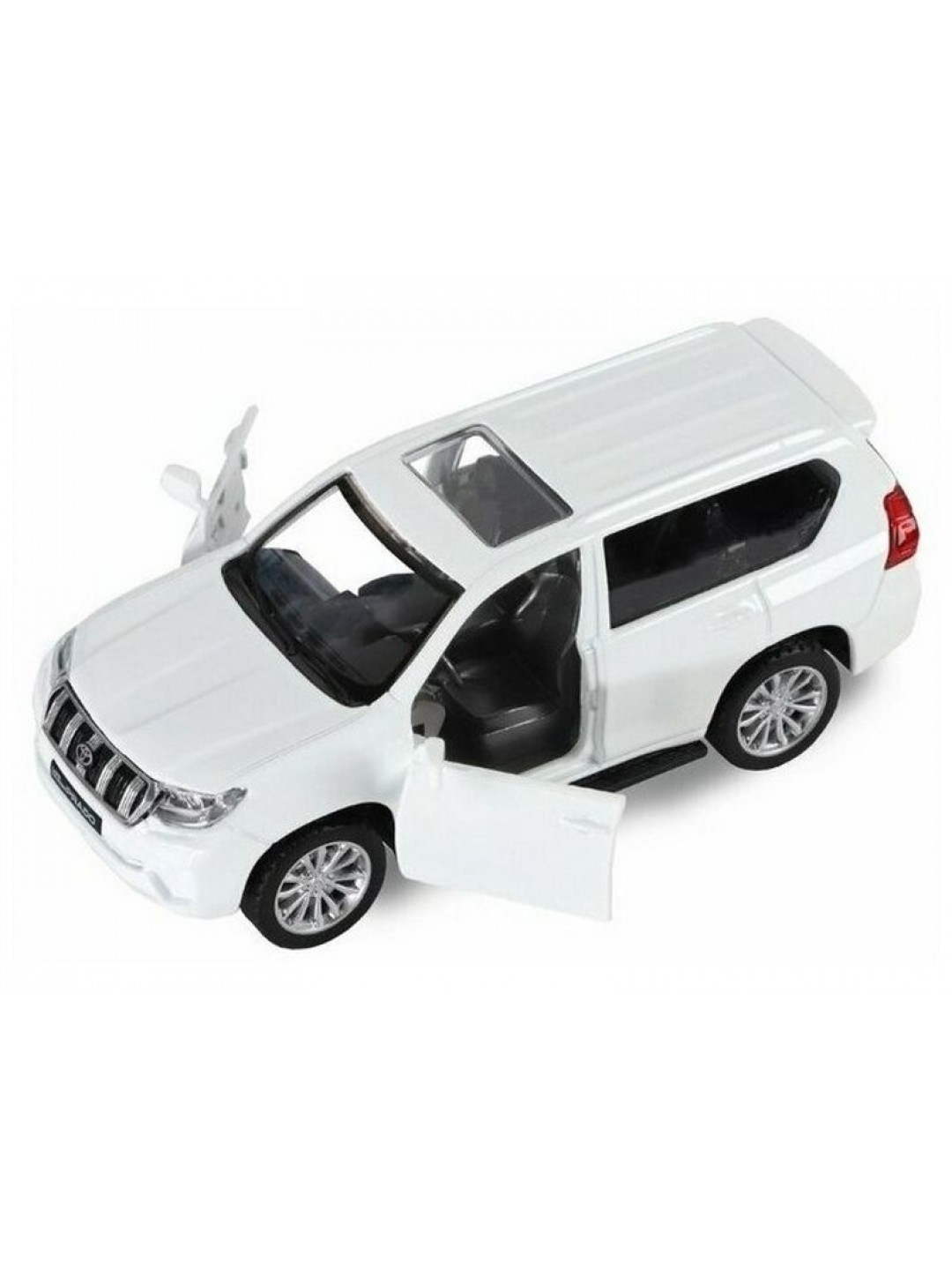 Машина "АВТОПАНОРАМА" Land Cruiser Prado, белый, 1/42, инерция, откр. двери, в/к 17,5*12,5*6,5 см