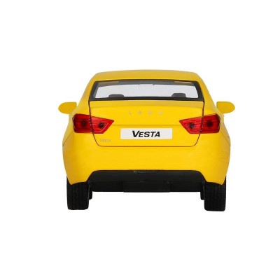 Машина "АВТОПАНОРАМА" Яндекс.Такси  LADA VESTA, желтый, 1/24, в/к 24,5*12,5*10,5 см
