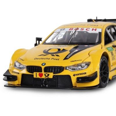 Машина "АВТОПАНОРАМА" BMW M4, желтый, 1/24, свет, звук, в/к 24,5*12,5*10,5 см
