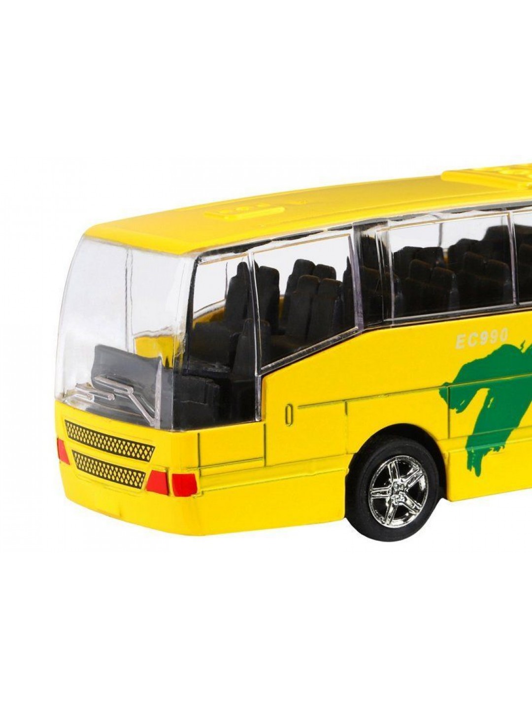 Автобус "Автопанорама", желтый, 1/90, свет, звук, инерция, в/к 22*13,5*5,8 см