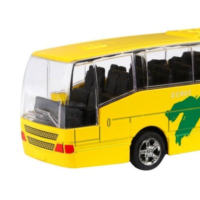 Автобус "Автопанорама", желтый, 1/90, свет, звук, инерция, в/к 22*13,5*5,8 см