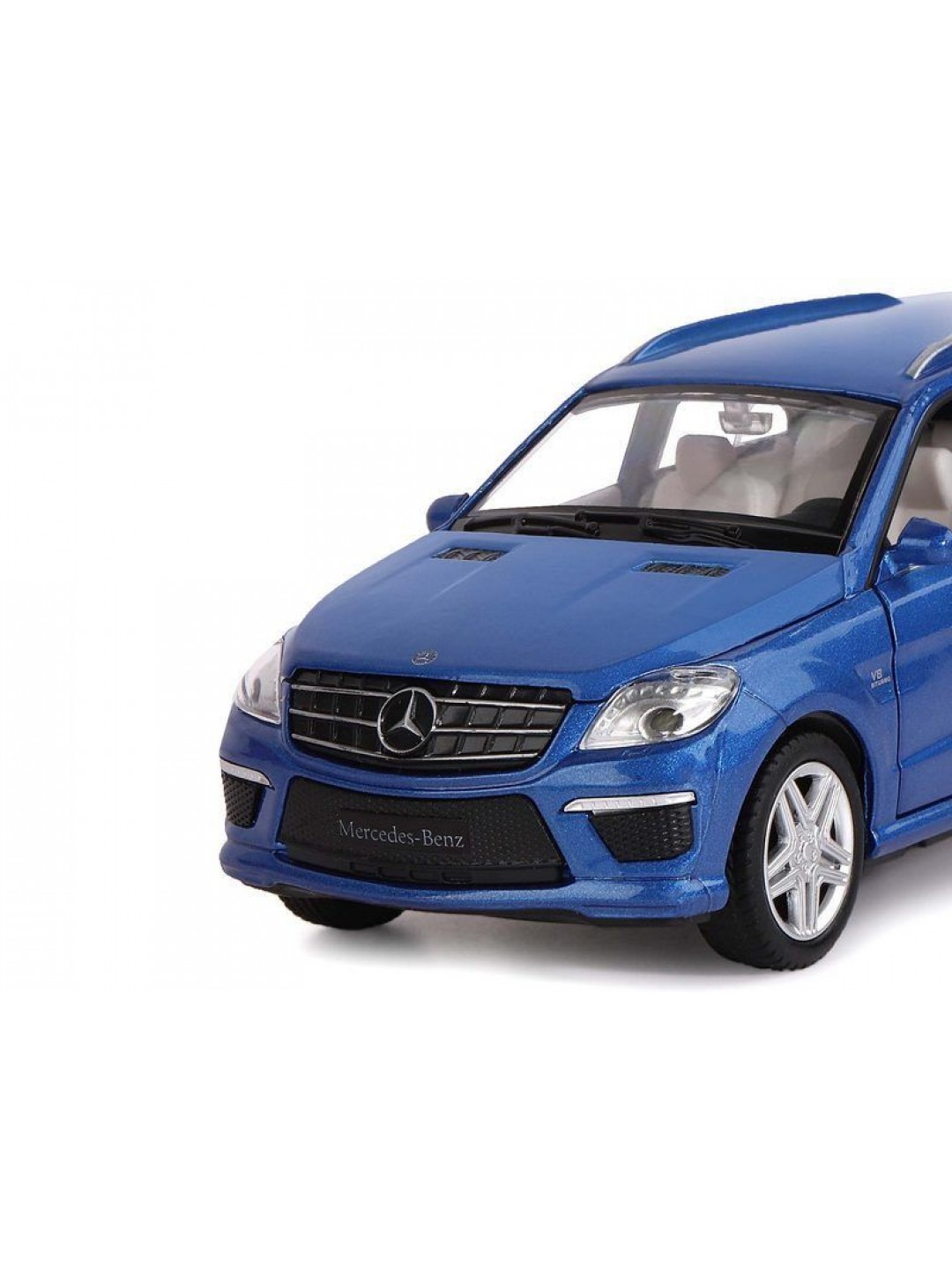 Машина "АВТОПАНОРАМА" Mercedes-Benz ML63 AMG, синий, 1/32, свет, звук, инерция, в/к 17,5*13,5*9 см