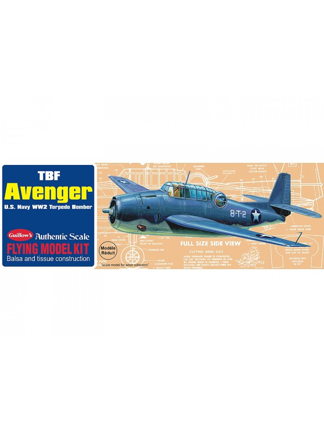 Сборная дер.модель.Самолет TBF Avenger. Guillows  1:30