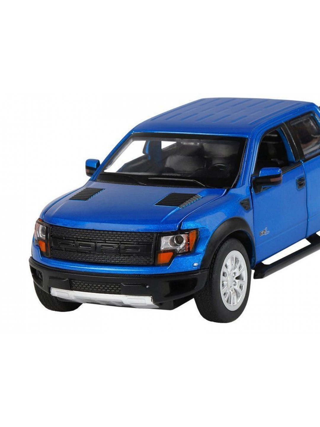 Машина "АВТОПАНОРАМА" Ford F-150 SVT Raptor, синий, 1/34, свет, звук, инерция, в/к 20*10*11 см
