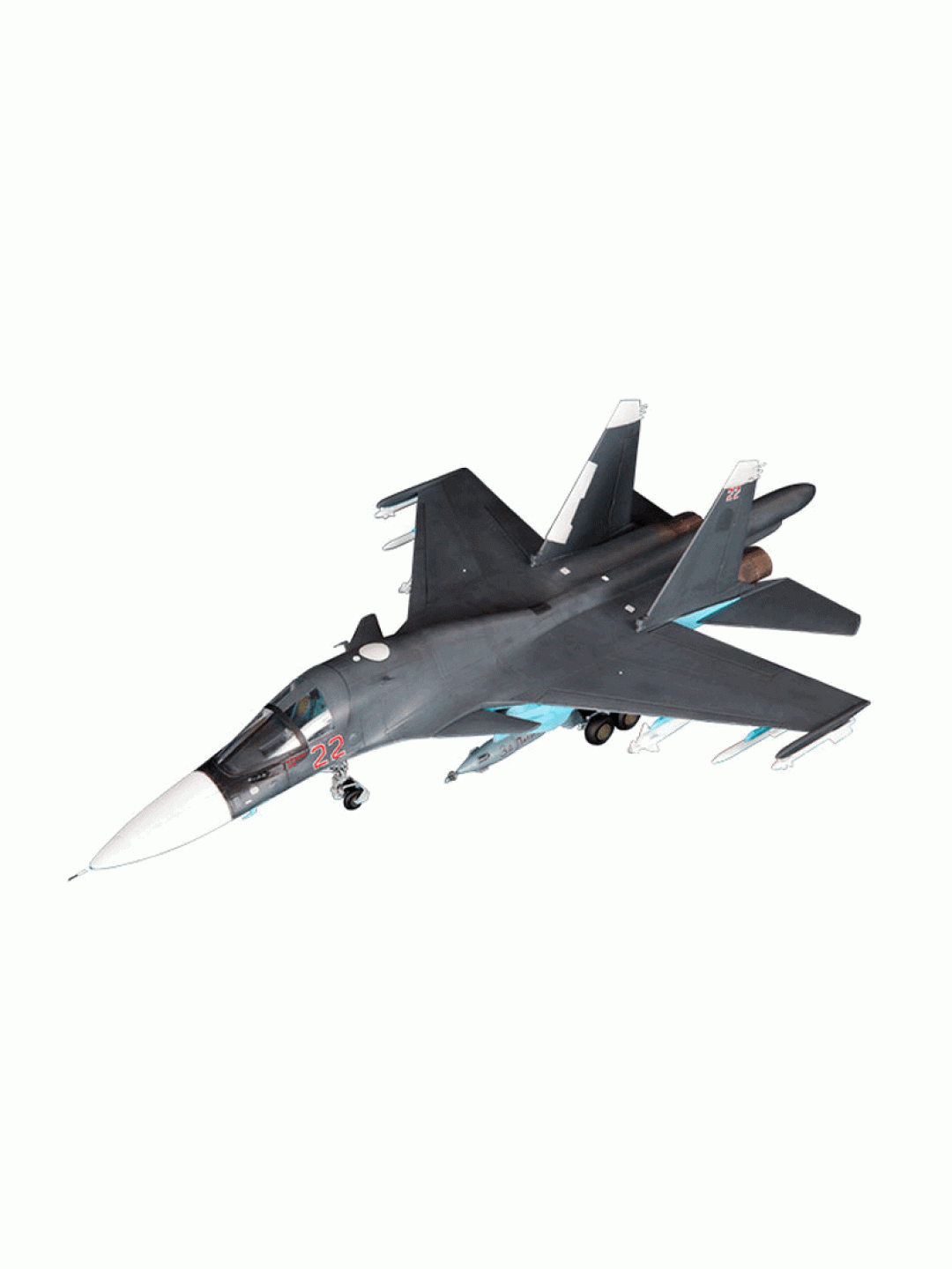 Сборная модель ZVEZDA Многофункциональный истребитель-бомбардировщик Су-34, подарочный набор, 1/72