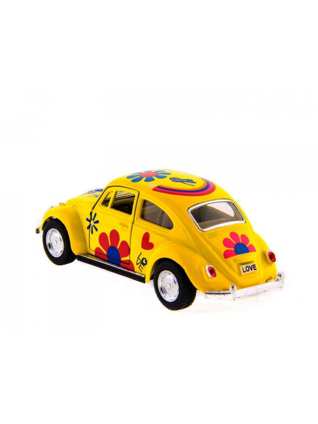 Машина Kinsmart 1967 Volkswagen Classical Beetle with printing инерция (1/12шт.) 1:32 б/к