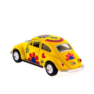 Машина Kinsmart 1967 Volkswagen Classical Beetle with printing инерция (1/12шт.) 1:32 б/к