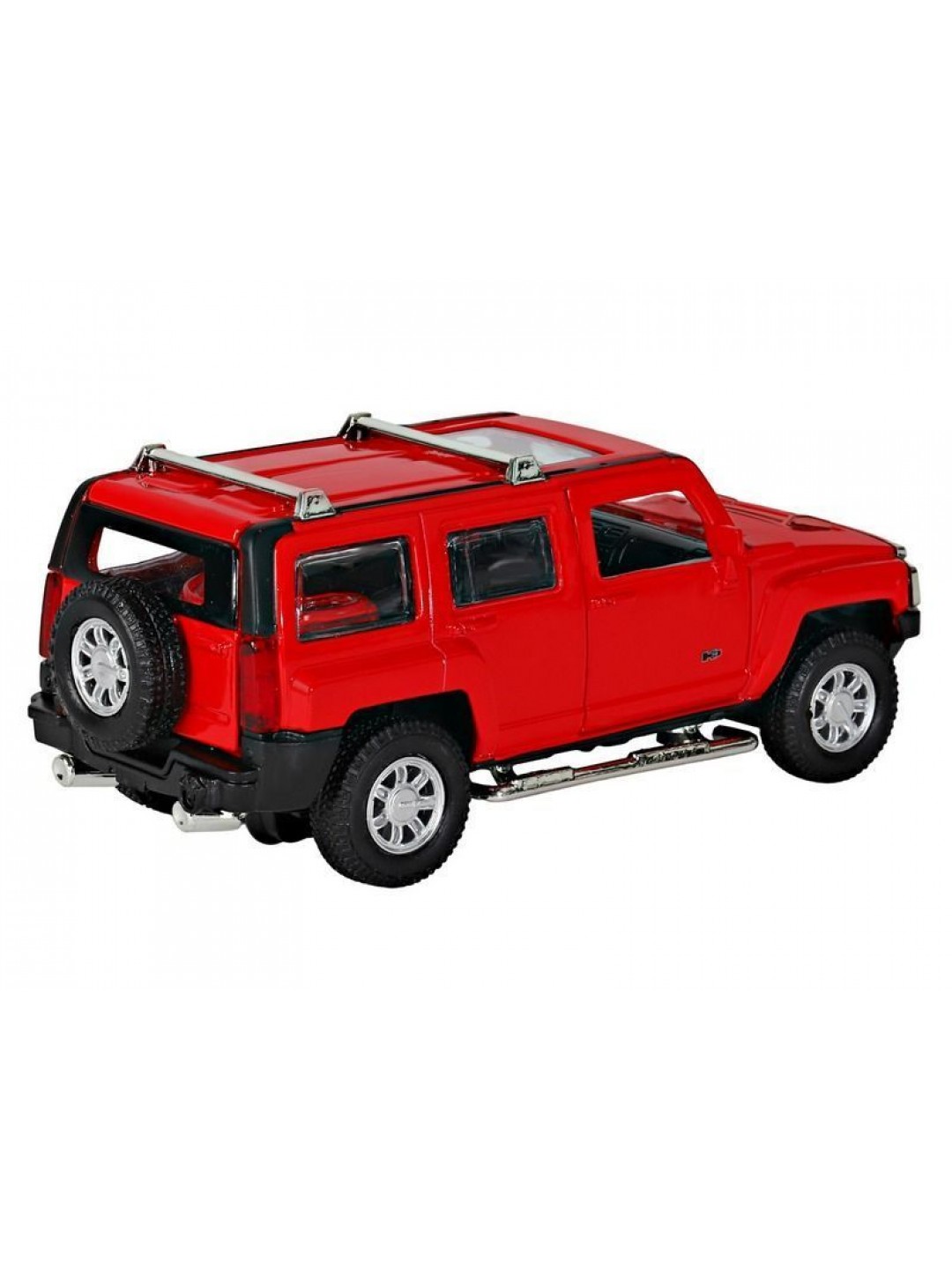 Машина "АВТОПАНОРАМА" Hummer H3, красный, 1/32, свет, звук, инерция, в/к 17,5*13,5*9 см