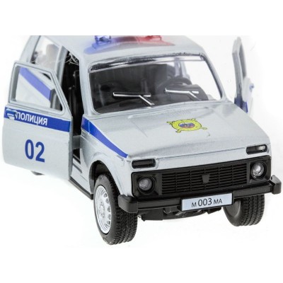 Машина "АВТОПАНОРАМА" инерц. ВАЗ 2121 1/50, в/к 12*7*5,5 см, серебристая