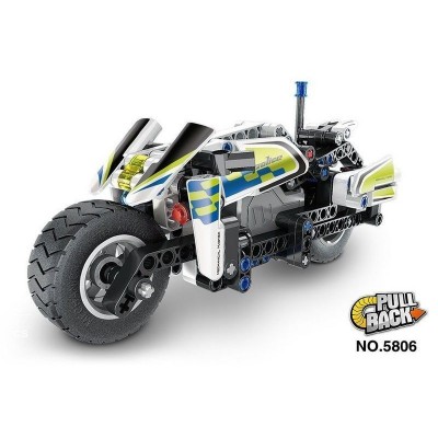 Конструктор Qihui Mechanical Master Полицейский мотоцикл совместим с QH5805, инерц. (193 детали)
