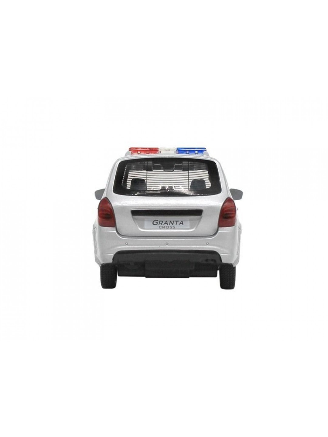 Машина "АВТОПАНОРАМА" LADA GRANTA CROSS "Полиция", серебро, 1/24, свет, звук, в/к 24,5*12,5*10,5 см