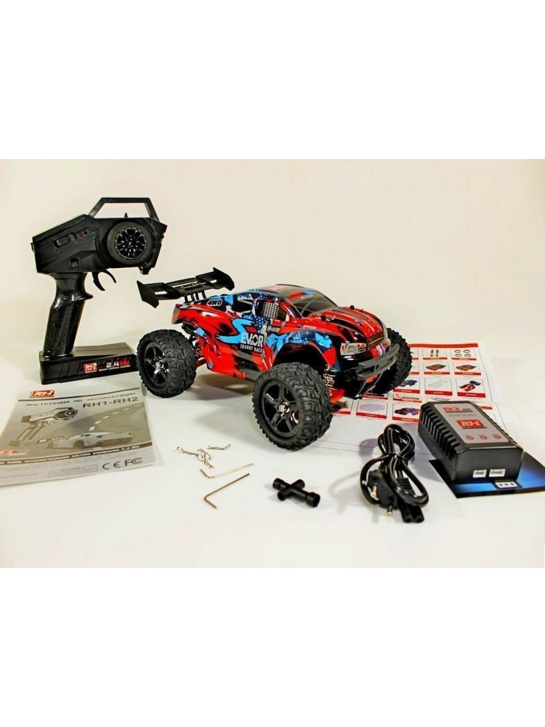 Радиоуправляемая трагги Remo Hobby S EVO-R UPGRADE (красный) 4WD 2.4G 1/16 RTR