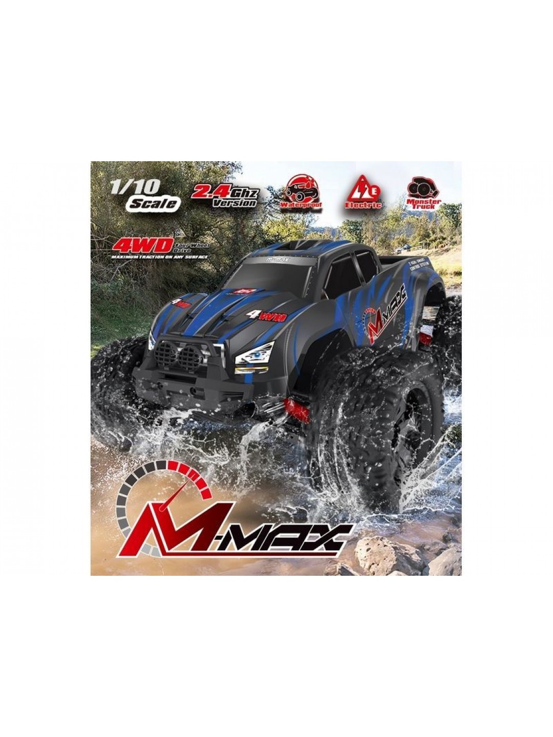 Радиоуправляемый монстр Remo Hobby MMAX (синий) 4WD 2.4G 1/10 RTR