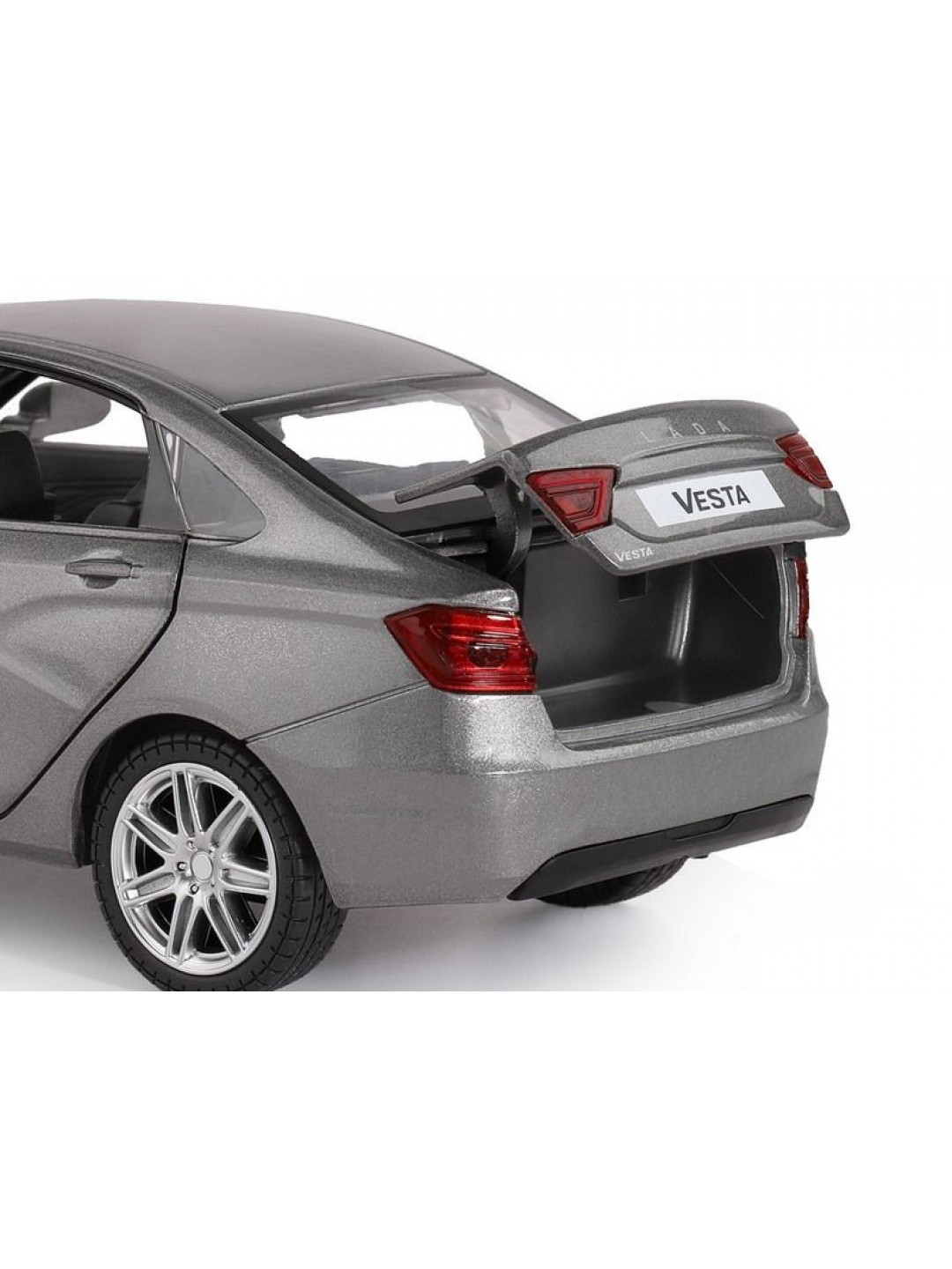 Машина "АВТОПАНОРАМА" LADA VESTA седан, 1/24,  серый, свет. звук. эффекты, в/к 24,5*12,5*10,5 см