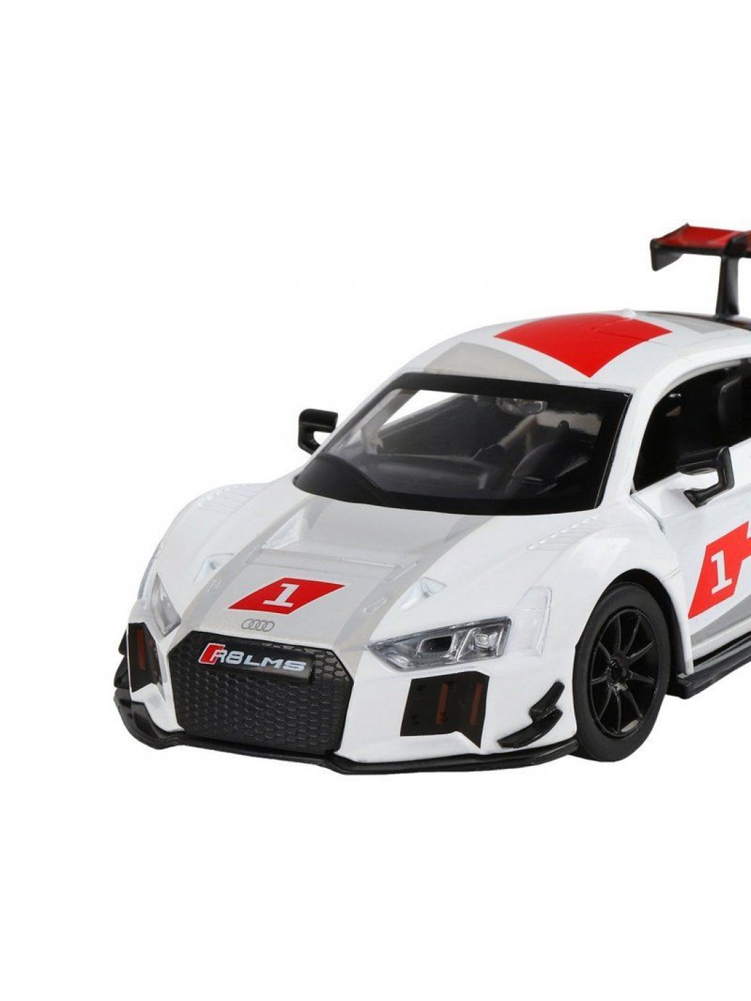 Машина "АВТОПАНОРАМА" AUDI R8, белый перламутр, 1/32, свет, звук, инерция, в/к 17,5*13,5*9 см