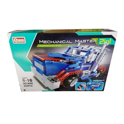 Р/У конструктор Qihui Mechanical Master 2 в 1 Тягач и Спорткар (455 деталей)