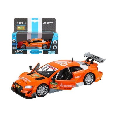 Машина "АВТОПАНОРАМА" Audi RS 5 DTM,оранжевый, 1/32, свет, звук, инерция, в/к 17,5*13,5*9 см
