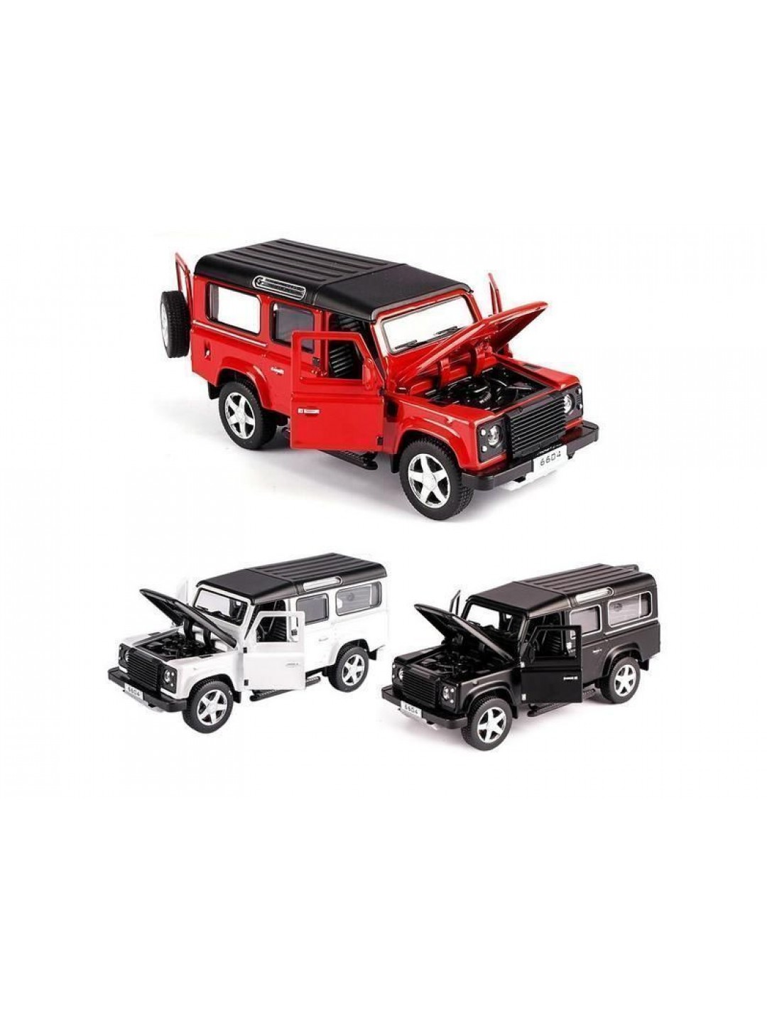 Машина Land Rover Defender 6604 1/32 свет, звук, в асс. инерция (1/12шт.), б/к, 15 см