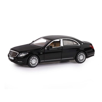 Машина "АВТОПАНОРАМА" Mercedes-Benz S600, черный, 1/32, свет, звук, инерция, в/к 17,5*13,5*9 см