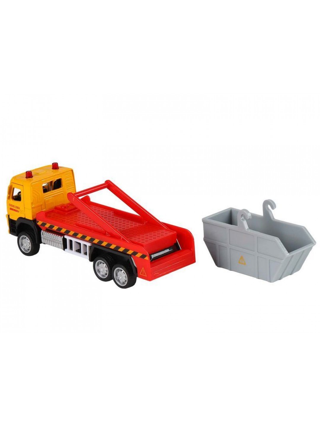 Машина "АВТОПАНОРАМА" VOLVO FM "Мусоровоз", желтый-серый, 1/72, инерция, в/к 17,5*13*6,5 см