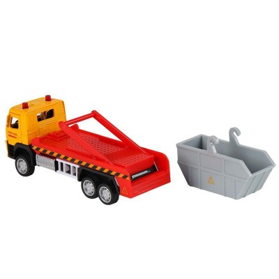 Машина "АВТОПАНОРАМА" VOLVO FM "Мусоровоз", желтый-серый, 1/72, инерция, в/к 17,5*13*6,5 см