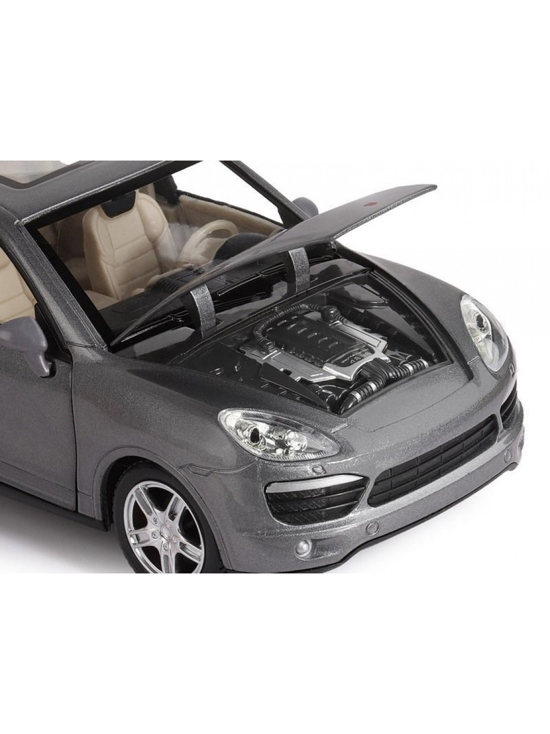 Машина "АВТОПАНОРАМА" Porsche Cayenne S, серый, 1/24, свет, звук, в/к 24,5*12,5*10,5 см