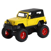 Машина "АВТОПАНОРАМА" "Внедорожник", желтый, 1/32, свет, звук, инерция, в/к 19*10*12,5 см